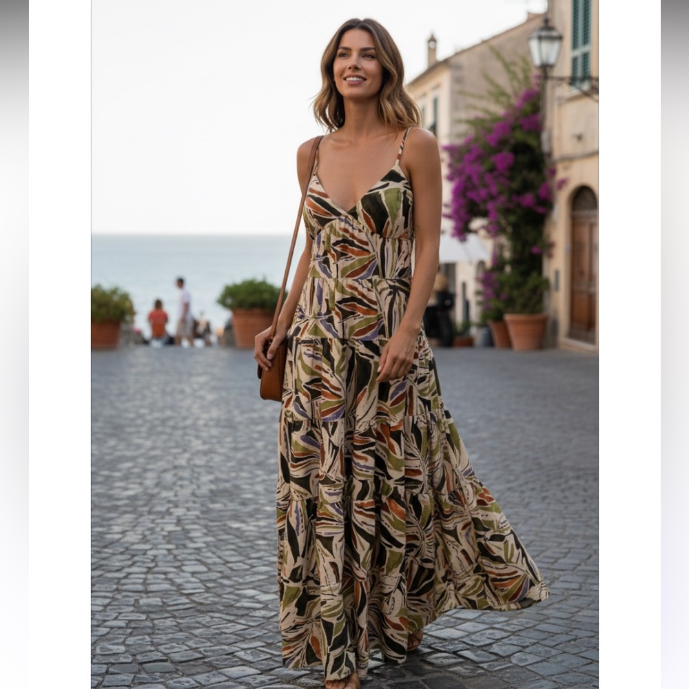 20. NWOT Tropical Print Maxi Dress